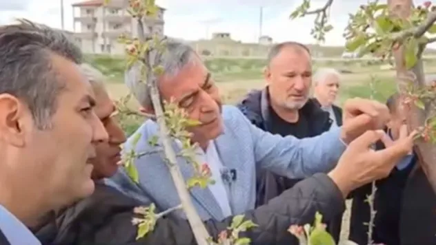 İYİ Partililer, zirai dondan etkilenen mekanları ziyaret ettiler