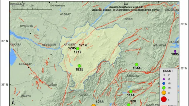 Kandilli'den Kayseri Deprem Tarihi Değerlendirmesi