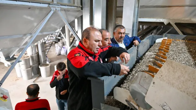 Kayseri'de çekirdek eleme ve paketleme tesisi incelendi