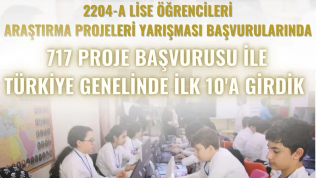 Kayseri, Tübitak Öğrenci Projelerinde ilk 10'a girdi