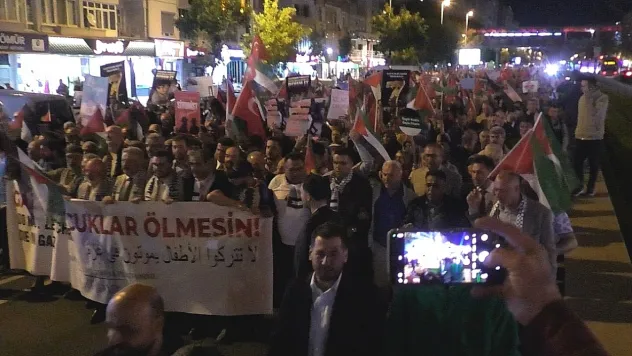Kayseri'de Filistin için 'Kararlılık Yürüyüşü' gerçekleştirildi