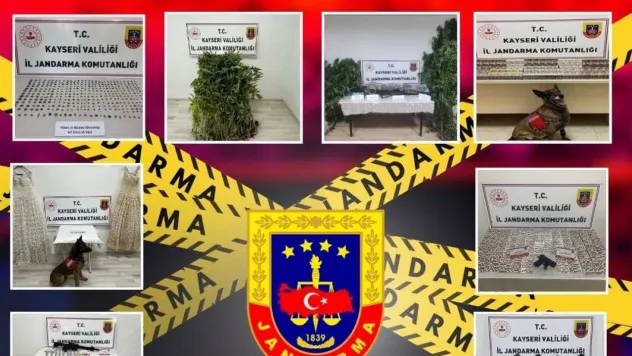 Kayseri jandarmasından yıl bilançosu: 283 kilodan fazla uyuşturucu madde ele geçirildi