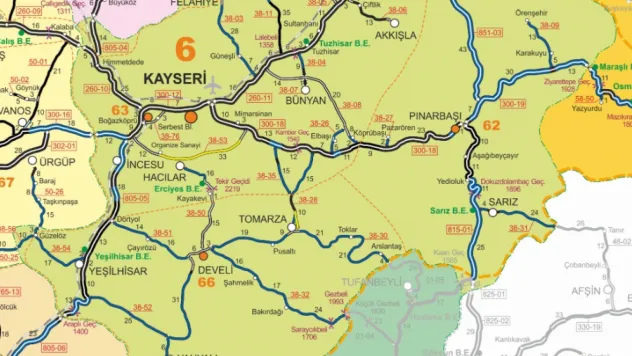 Kayseri ve civarında çalışma yapılan yol durumları