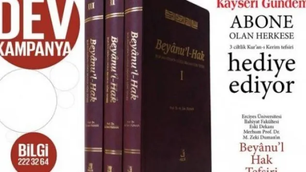  KAYSERİ GÜNDEM'DEN BÜYÜK KAMPANYA