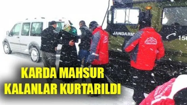 Kayseri'de Karda Mahsur Kalanlar Kurtarıldı
