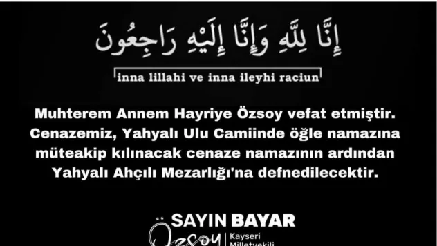 Milletvekili Özsoy'un acı günü 