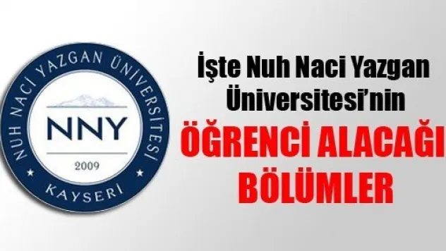 Nuh Naci Yazgan Üniversitesi 8 Bölüme Öğrenci Alacak