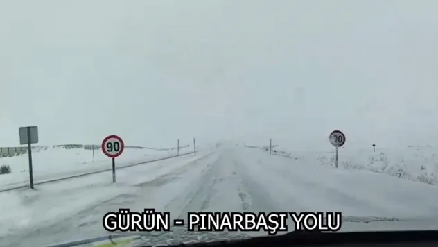 Pınarbaşı'dan Gürün ve Göksun karayolu tüm araç trafiğine kapalı