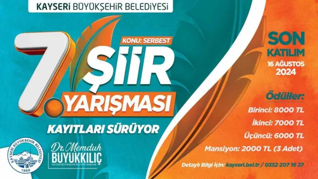Şiir Yarışması'nın 7.'si için kayıtlar sürüyor