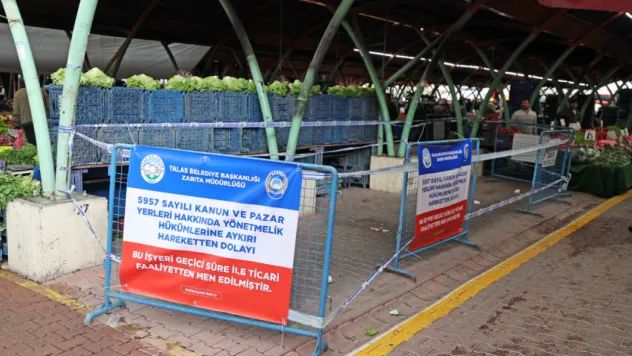 Talas Perşembe Pazarı'nda yer kavgası yapan esnafa ceza
