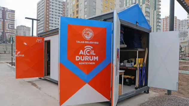 Talas'ta Acil Durum Konteynerleri Güven Veriyor