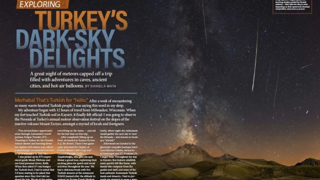 Astronomiy Magazine, Erciyes Dağı'nı yazdı