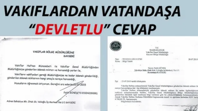 Vakıflardan vatandaşa 'Devletlu' cevap