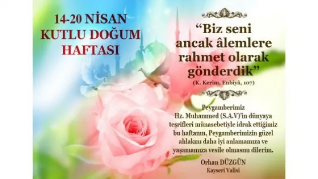 Vali Orhan Düzgün'ün 'Kutlu Doğum Haftası Mesajı'