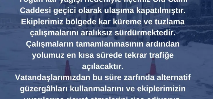 Bünyan Ulu Cami Caddesi ulaşıma kapandı