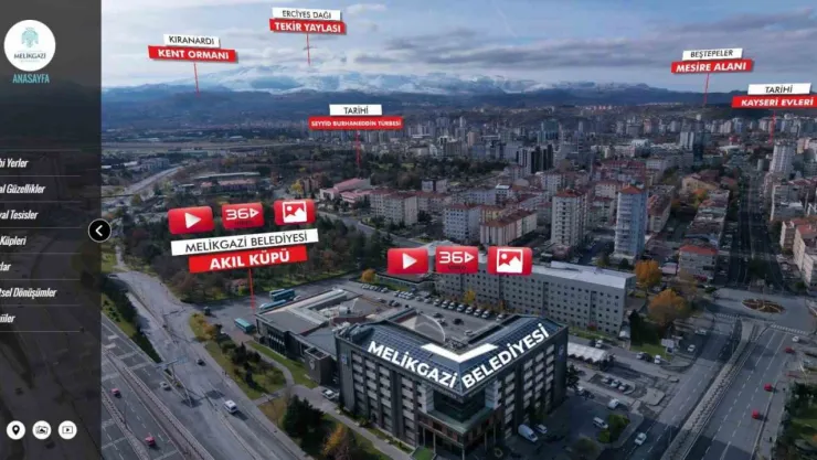 Melikgazi artık 360 derece keşfedilebilecek