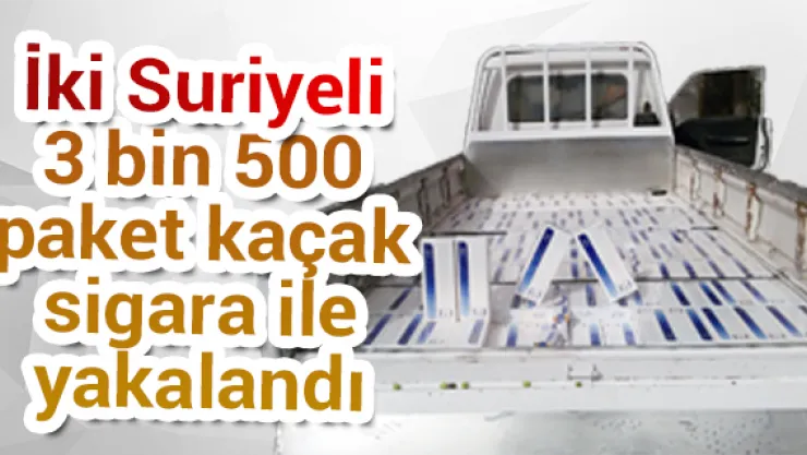 İki Suriyeli 3 bin 500 paket kaçak sigara ile yakalandı
