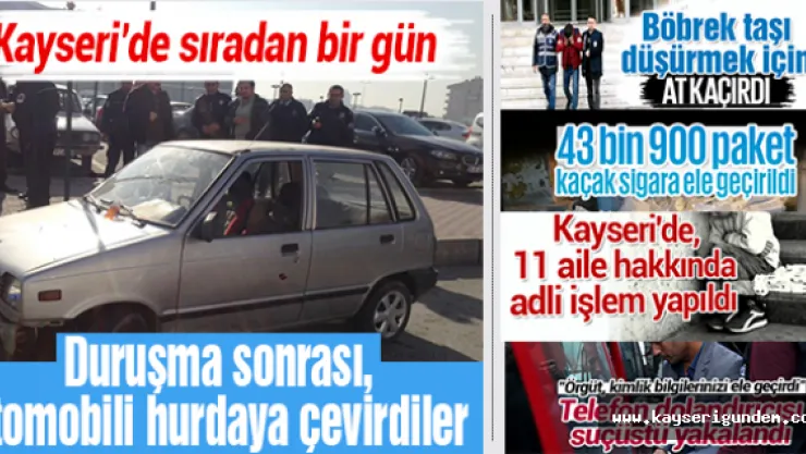 Duruşmadan sonra, otomobili hurdaya çevirdiler