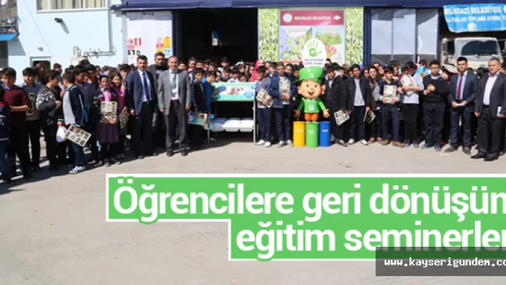 Öğrencilere geri dönüşüm eğitim seminerleri