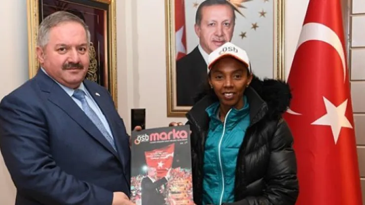 Milli Atlet Elvan Abeylegesse Kayseri OSB'yi ziyaret etti