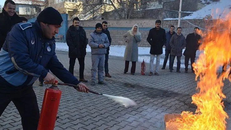 Bünyan belediyesi personeline yangın eğitimi verildi