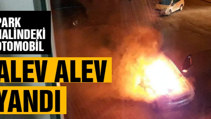 Kayseri'de otomobil alev alev yandı