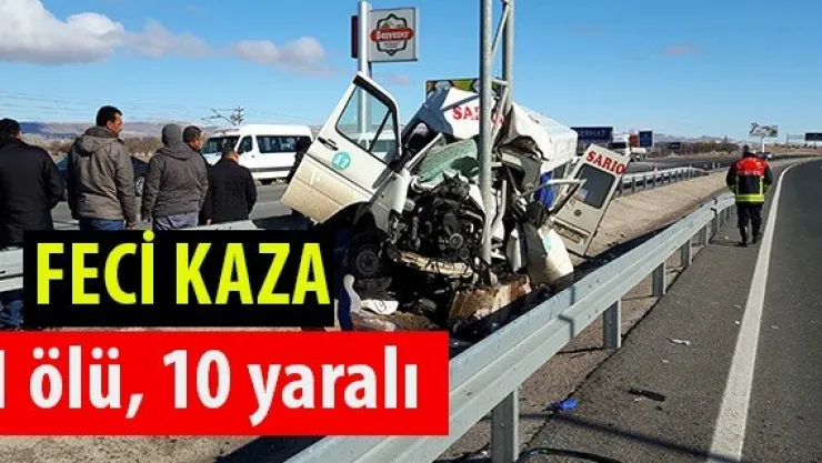 Trafik kazası: 1 ölü, 10 yaralı