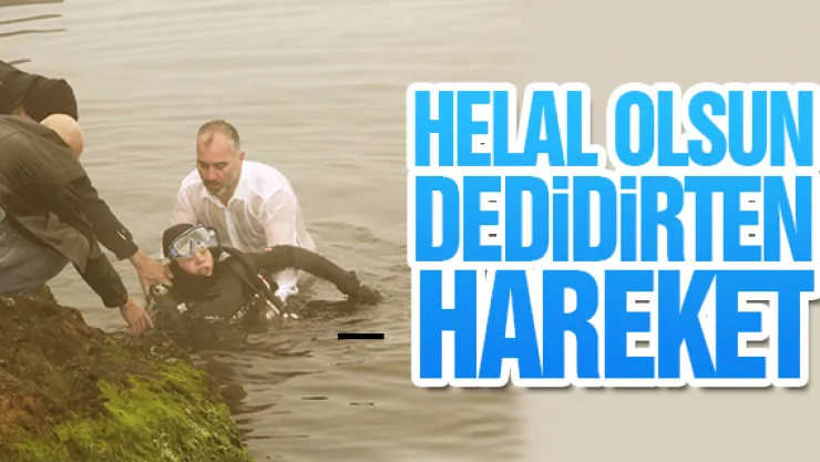 Denize Atlayan Belediye Başkanı, Fenalaşan Dalgıcı Kurtardı