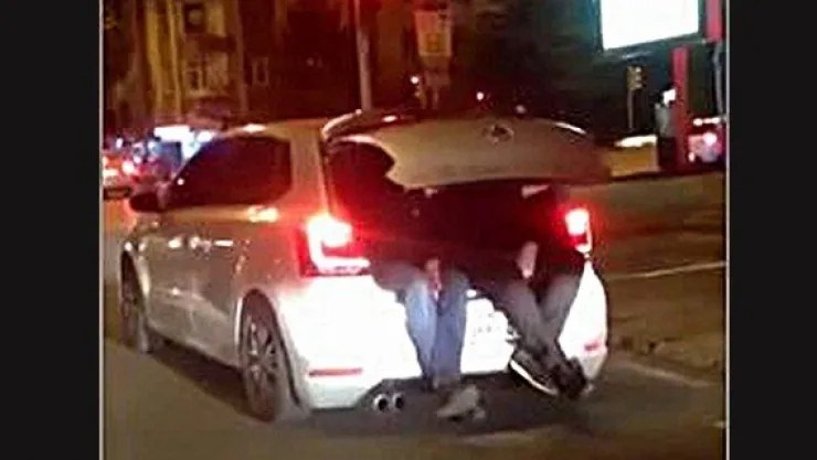 Kayseri trafiğinde ilginç görüntü