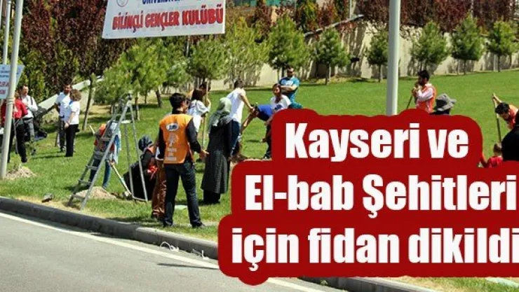 Kayseri ve El-bab Şehitleri için fidan dikildi
