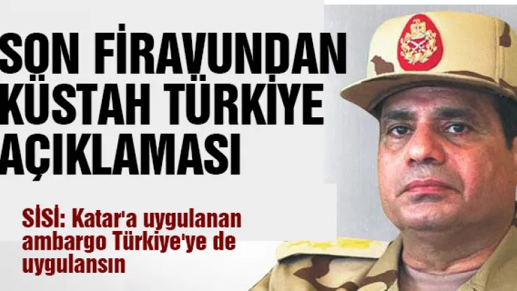 Sisi: Katar'a uygulanan ambargo Türkiye'ye de uygulansın