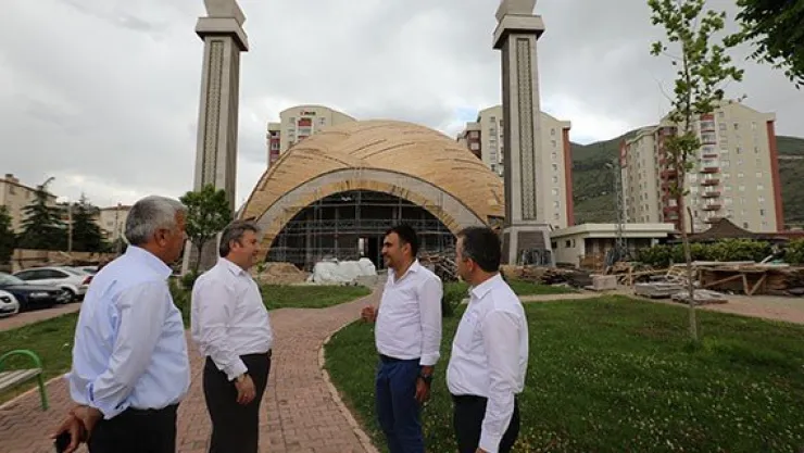 Talas'ın en farklı camisi'nde  çalışmalar devam ediyor