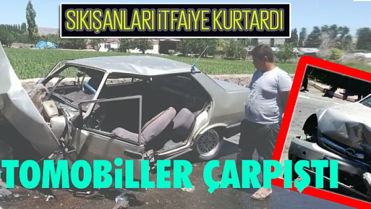 Otomobiller çarpıştı, sıkışanları itfaiye kurtardı