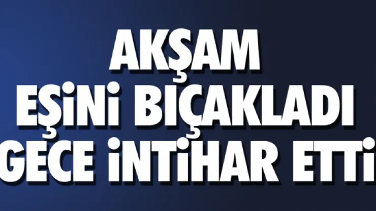 Akşam eşini bıçakladı, gece intihar etti