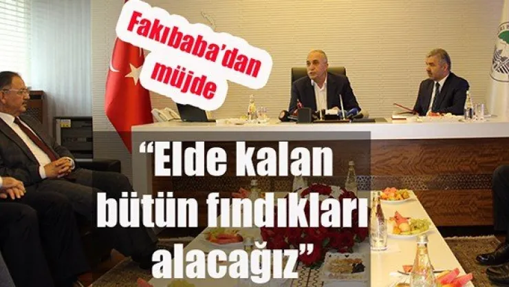 Bakan Fakıbaba'dan fındık üreticilerine müjde