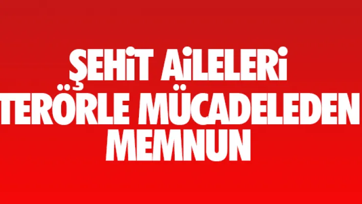 ŞEHiT AiLELERi TERÖRLE MÜCADELEDEN MEMNUN