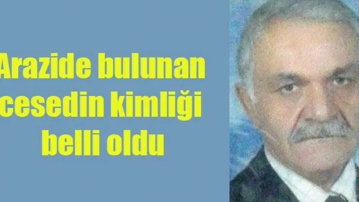 Arazide bulunan cesedin kimliği belli oldu