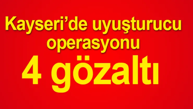 Kayseri'de uyuşturucu  operasyonu