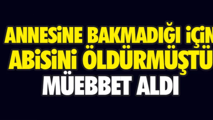 ANNESiNE BAKMADIĞI iÇiN ABiSiNi ÖLDÜRMÜŞTÜ MÜEBBET ALDI