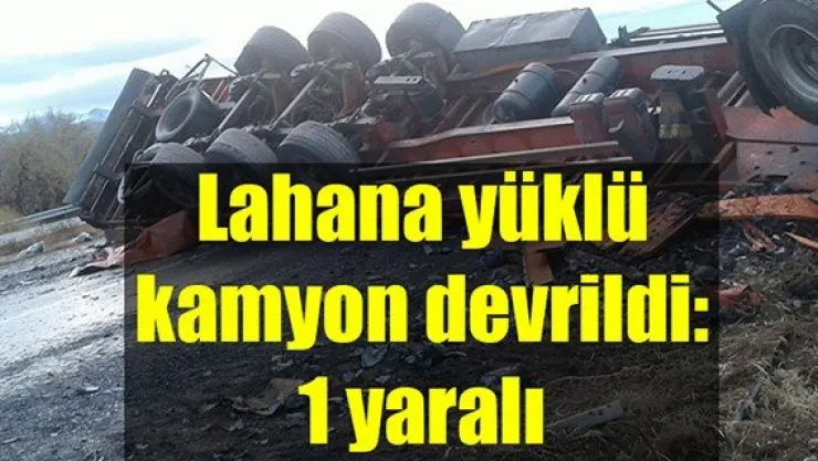 Lahana yüklü kamyon devrildi: 1 yaralı