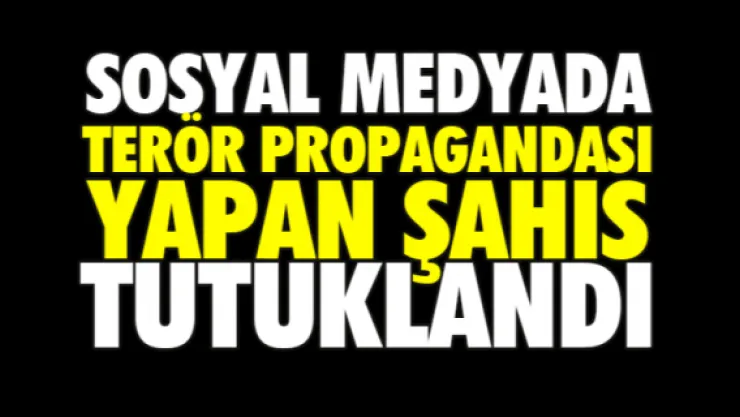 SOSYAL MEDYADA TERÖR PROPAGANDASI YAPAN ŞAHIS TUTUKLANDI