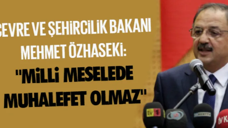 &quotMilli meselede muhalefet olmaz"