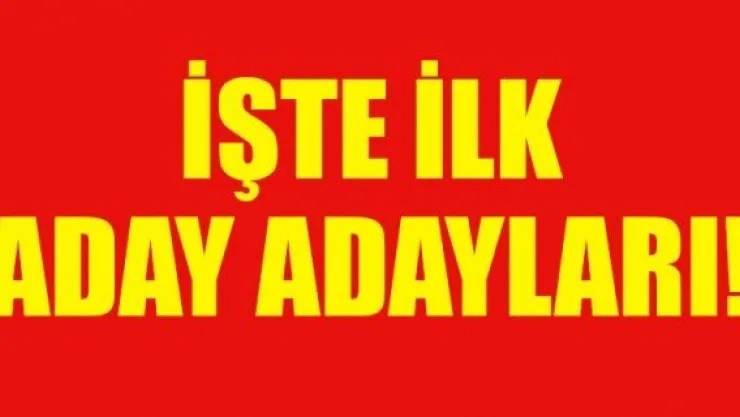 İŞTE İLK ADAY ADAYLARI!