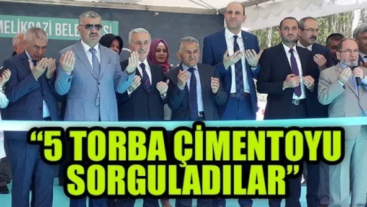 '5 TORBA ÇİMENTOYU SORGULADILAR'