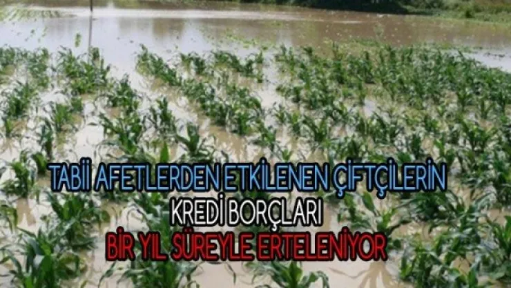 Tabii Afetlerden Etkilenen Çiftçilerin Kredi Borçları Bir Yıl Süreyle Erteleniyor