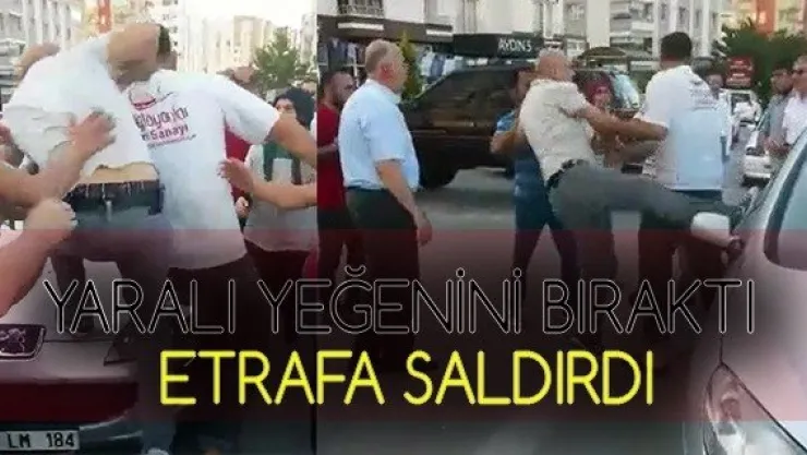 Yaralı yeğenini bıraktı etrafa saldırdı