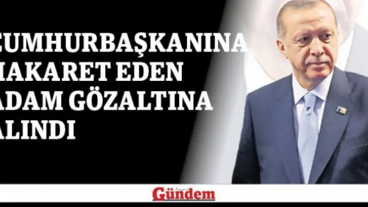 Cumhurbaşkanına hakaret eden adam gözaltına alındı
