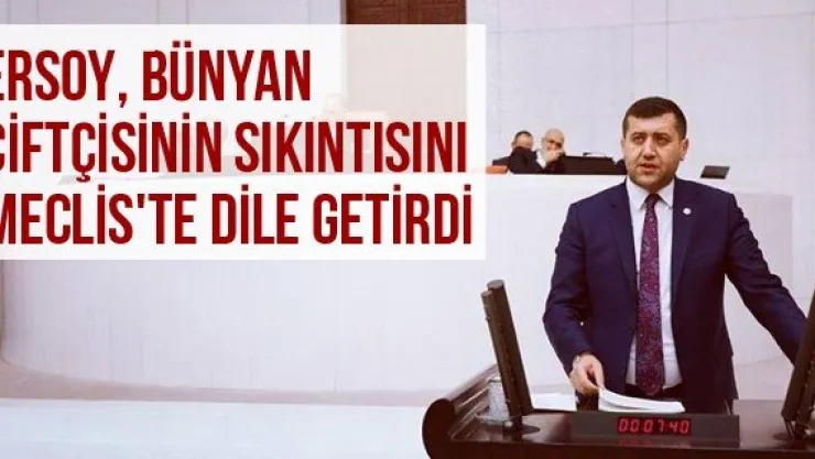 Ersoy, Bünyan Çiftçisinin Sıkıntısını Meclis'te Dile Getirdi