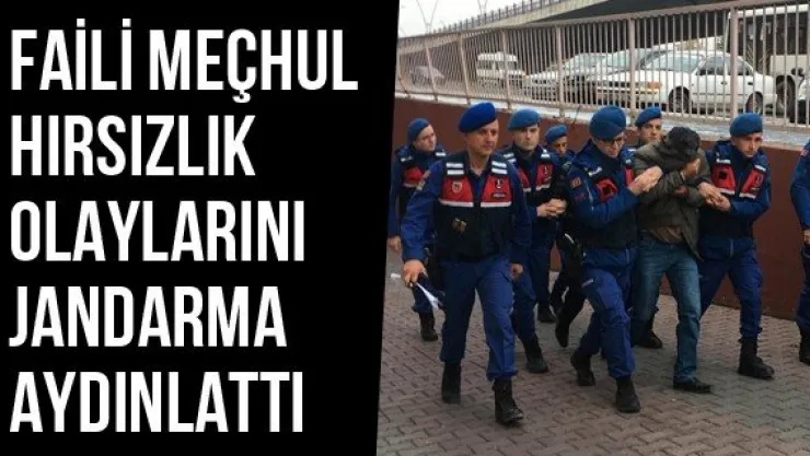 Faili Meçhul Hırsızlık Olaylarını Jandarma Aydınlattı