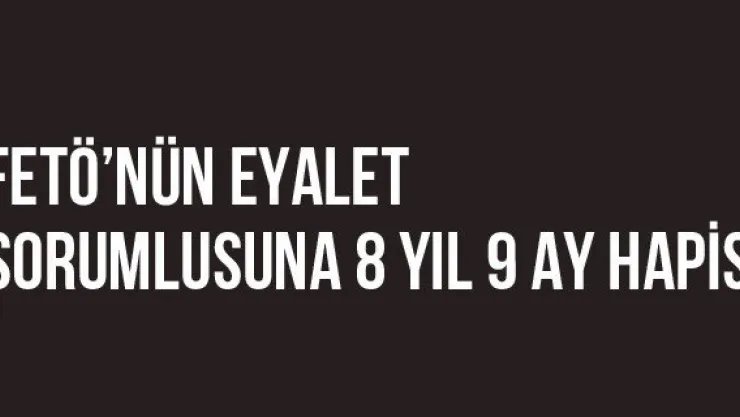 FETÖ'nün Eyalet Sorumlusuna 8 Yıl 9 Ay Hapis